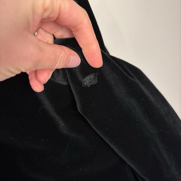 Vintage Black Velvet Long Opera Coat Dress Gothic Evening J S Collections Small - Picture 7 of 12